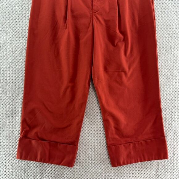 Lauren Ralph Lauren Pants Womens 16 Orange Spice High Rise Wide Leg Pleated - Picture 4 of 15